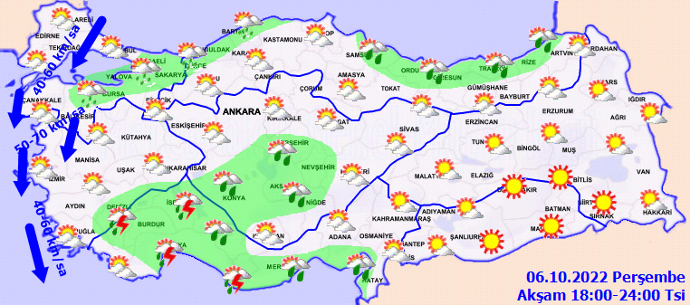6 Ekim 2022 Perşembe günü hava durumu nasıl olacak? Meteoroloji kuvvetli yağış nedeniyle uyardı! İşte il il hava durumu...