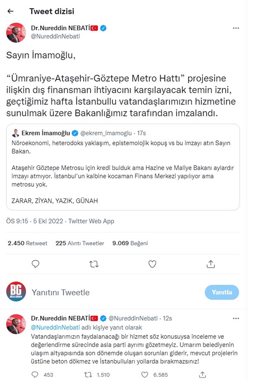 Bakan Nebati ve İmamoğlu arasında kredi polemiği! İmamoğlu yine sınıfta kaldı: Kredi onayından haberi yok