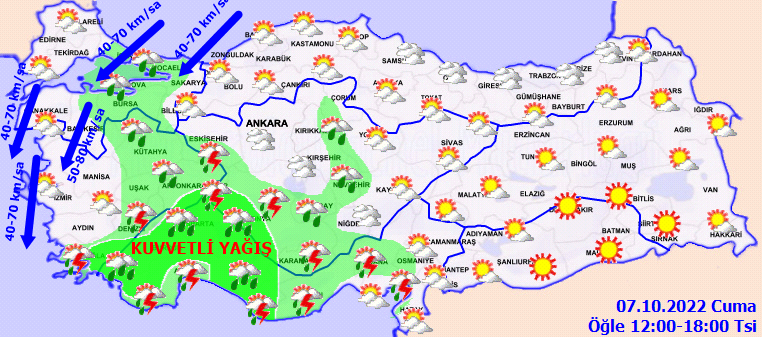 7 Ekim 2022 Cuma günü hava durumu nasıl olacak? Kuvvetli yağış geliyor! Meteoroloji'den sel uyarısı! İşte il il hava durumu...