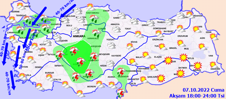 7 Ekim 2022 Cuma günü hava durumu nasıl olacak? Kuvvetli yağış geliyor! Meteoroloji'den sel uyarısı! İşte il il hava durumu...