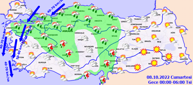 7 Ekim 2022 Cuma günü hava durumu nasıl olacak? Kuvvetli yağış geliyor! Meteoroloji'den sel uyarısı! İşte il il hava durumu...
