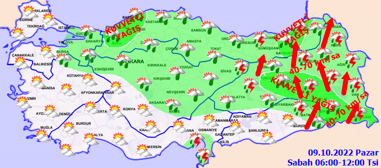 9 Ekim 2022 Pazar günü hava durumu nasıl olacak? Meteoroloji'den yağış uyarısı! Hafta sonu tatiliniz zehir olmasın!! İşte il il hava durumu...