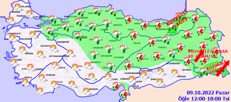 9 Ekim 2022 Pazar günü hava durumu nasıl olacak? Meteoroloji'den yağış uyarısı! Hafta sonu tatiliniz zehir olmasın!! İşte il il hava durumu...