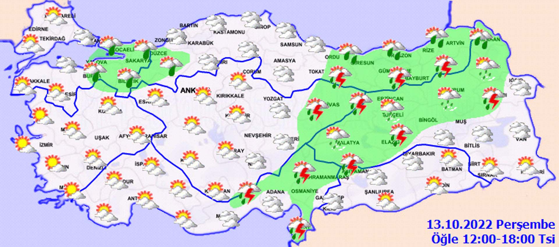 Meteoroloji'den 4 bölge için gök gürültülü sağanak yağış uyarısı! İşte il il hava durumu