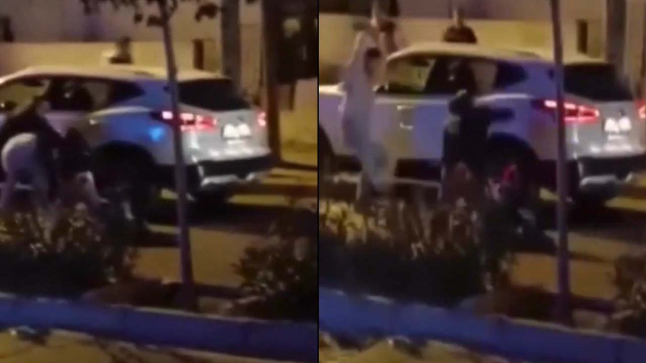 Öfkeli grup, yol verme meselesi yüzünden tartıştığı adama kaldırım taşı ile saldırdı! 