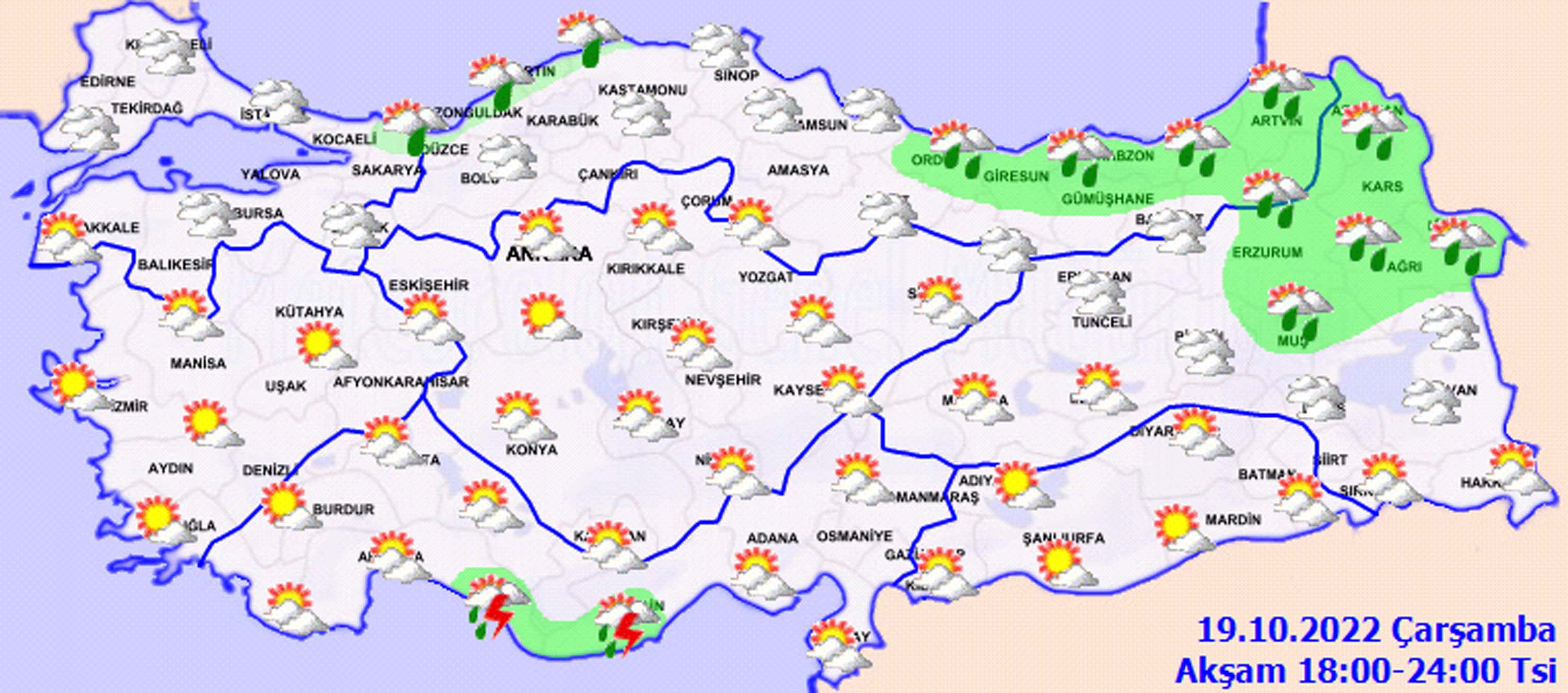 19 Ekim 2022 Çarşamba hava durumu: Dikkat, Meteoroloji kritik uyarıyı verdi! Fırtına bugünü olumsuz etkileyebilir!