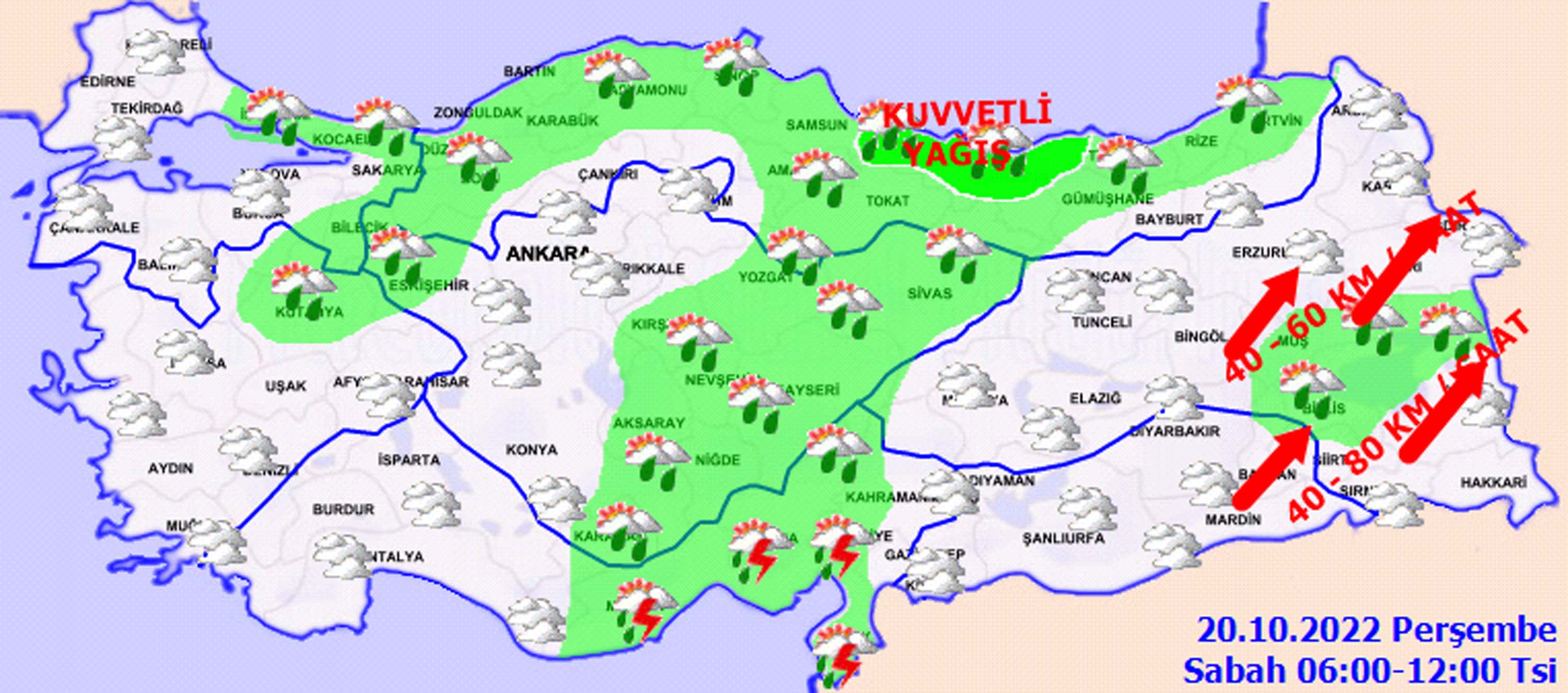 20 Ekim 2022 Perşembe hava durumu: Dikkat! Meteorolojiden o bölgeler için fırtına ve şiddetli yağış uyarısı! Sel, su baskını, heyelan olabilir...