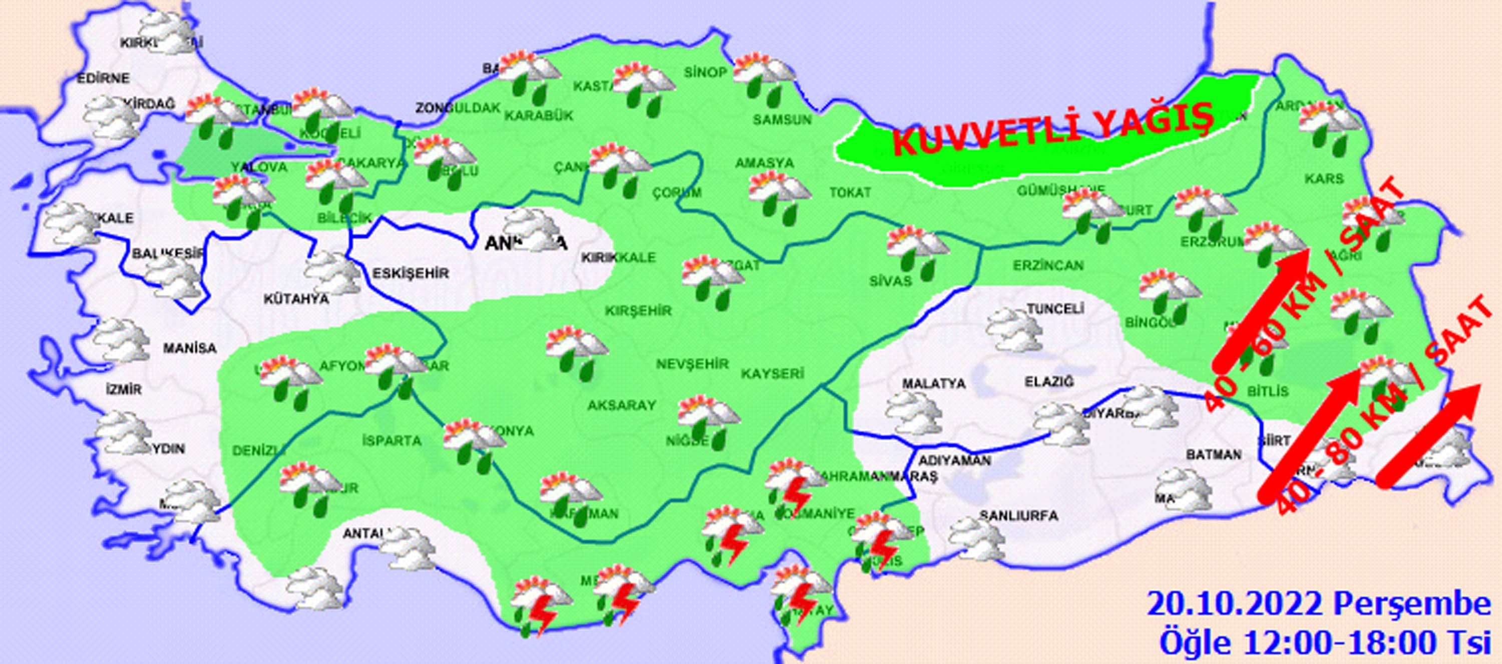 20 Ekim 2022 Perşembe hava durumu: Dikkat! Meteorolojiden o bölgeler için fırtına ve şiddetli yağış uyarısı! Sel, su baskını, heyelan olabilir...