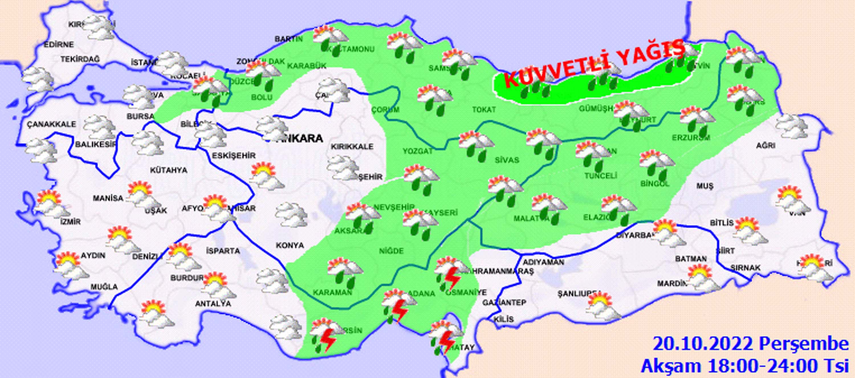 20 Ekim 2022 Perşembe hava durumu: Dikkat! Meteorolojiden o bölgeler için fırtına ve şiddetli yağış uyarısı! Sel, su baskını, heyelan olabilir...