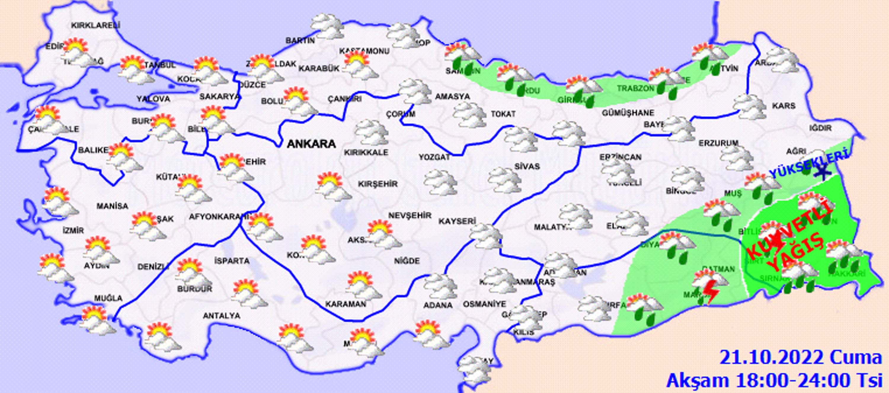 21 Ekim 2022 Cuma hava durumu: Dikkat, hava buz kesiyor! Bugün sis, fırtına, yağmur için tedbirli olmakta fayda var!