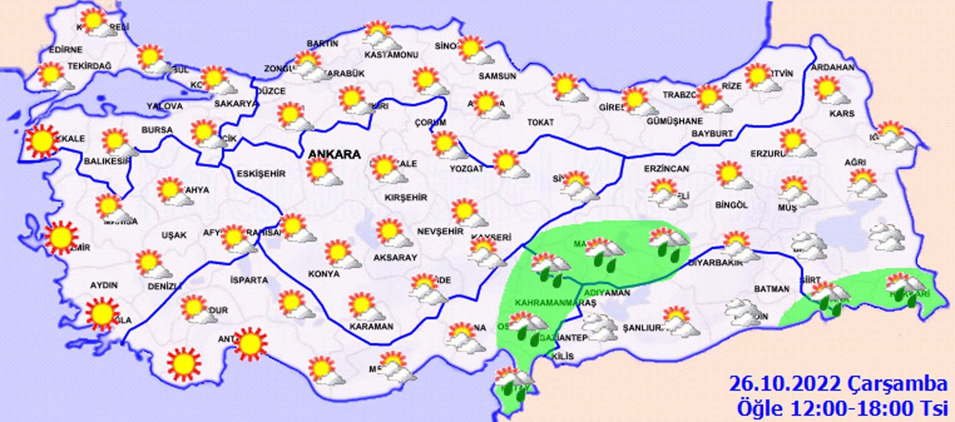 26 Ekim 2022 Çarşamba hava durumu: Sıcak havanın tadını çıkarın!