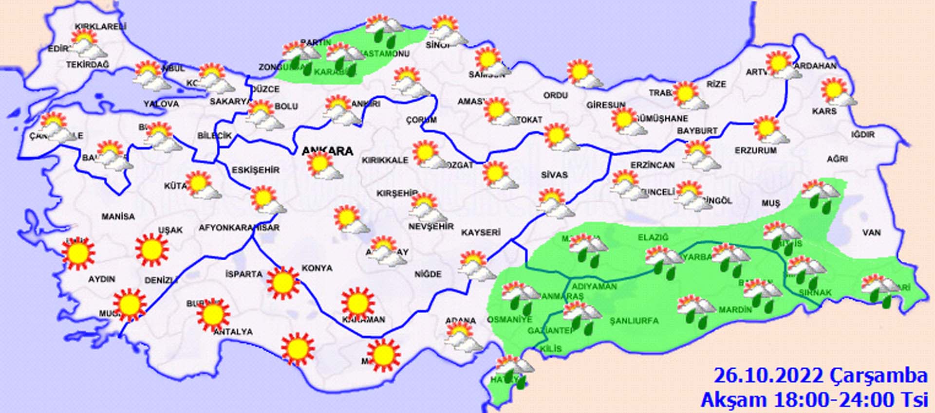 26 Ekim 2022 Çarşamba hava durumu: Sıcak havanın tadını çıkarın!