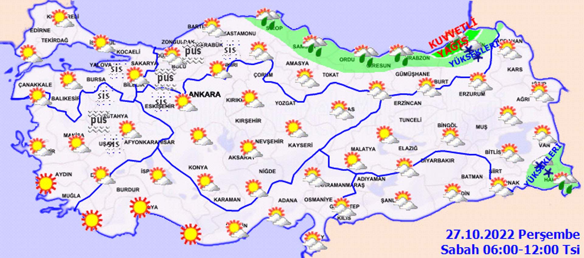27 Ekim 2022 Perşembe hava durumu: Dikkat, o illerimizi sağanak yağış bekliyor!