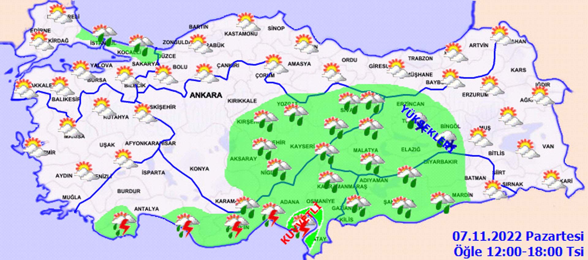 Meteorolojiden üst üste uyarılar! Sıcaklıklar düşüyor, sağanak yağış ve kar geliyor! İşte il il hava durumu 