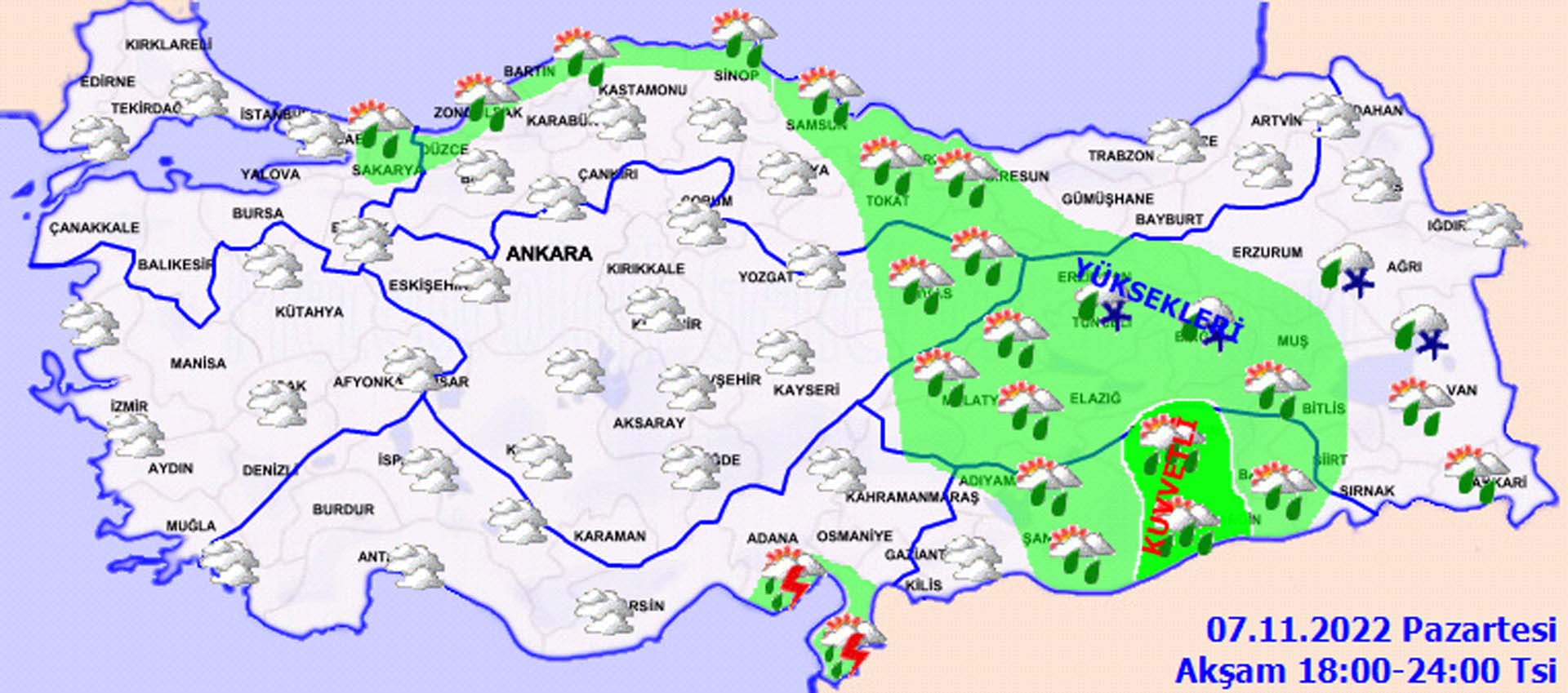 Meteorolojiden üst üste uyarılar! Sıcaklıklar düşüyor, sağanak yağış ve kar geliyor! İşte il il hava durumu 