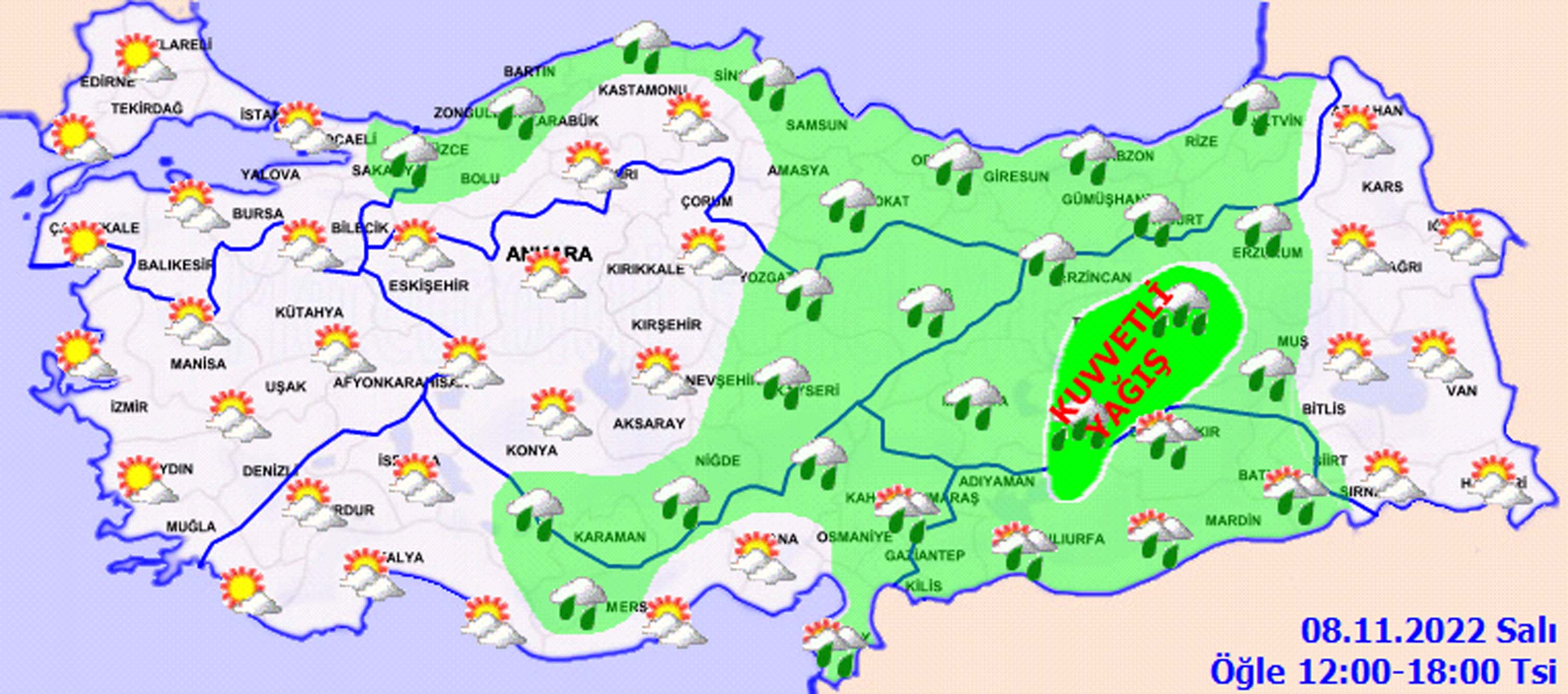 6 Kasım 2022 Salı hava durumu: Hazırlıklı olun kar geliyor! O illerde sağanak yağış ve kar bekleniyor!