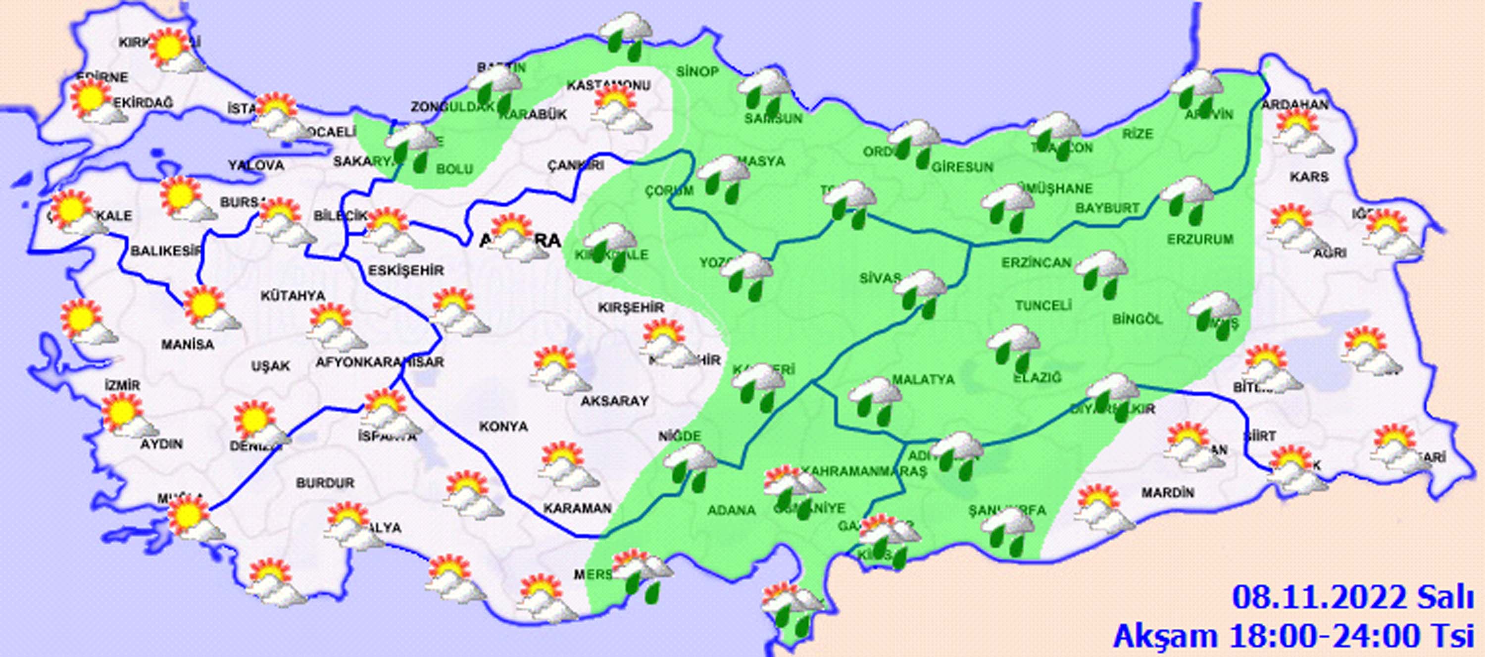 6 Kasım 2022 Salı hava durumu: Hazırlıklı olun kar geliyor! O illerde sağanak yağış ve kar bekleniyor!