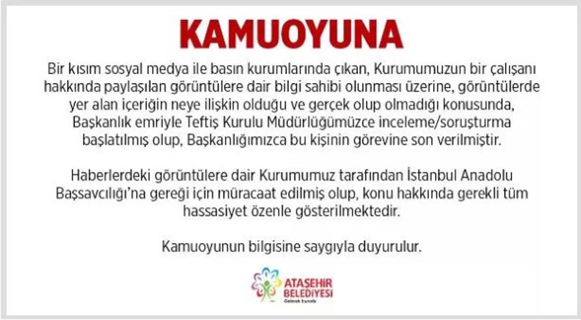 Ataşehir Belediyesi'nde görevli müdürün görüntüleri sonrası İçişleri Bakanlığı harekete geçti: Soruşturma başlatıldı!