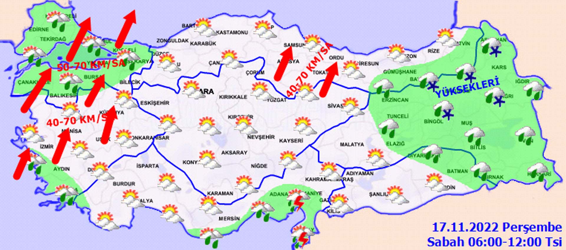 Meteoroloji saat vererek il il uyardı! Gök gürültülü sağanak ve kar yağışı etkili olacak! İşte il il hava durumu 