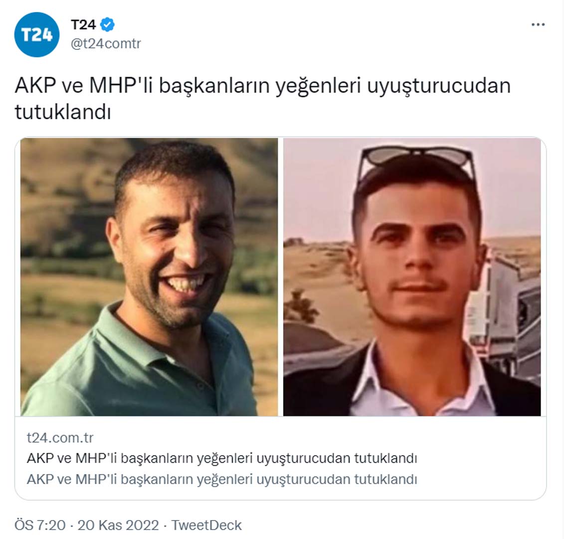 Uyuşturucudan tutuklanan kişilerin Ak Parti ve MHP'li isimlerin akrabası olduğu yazılmıştı! Yandaş medyanın bir yalan haberi daha elinde patladı!