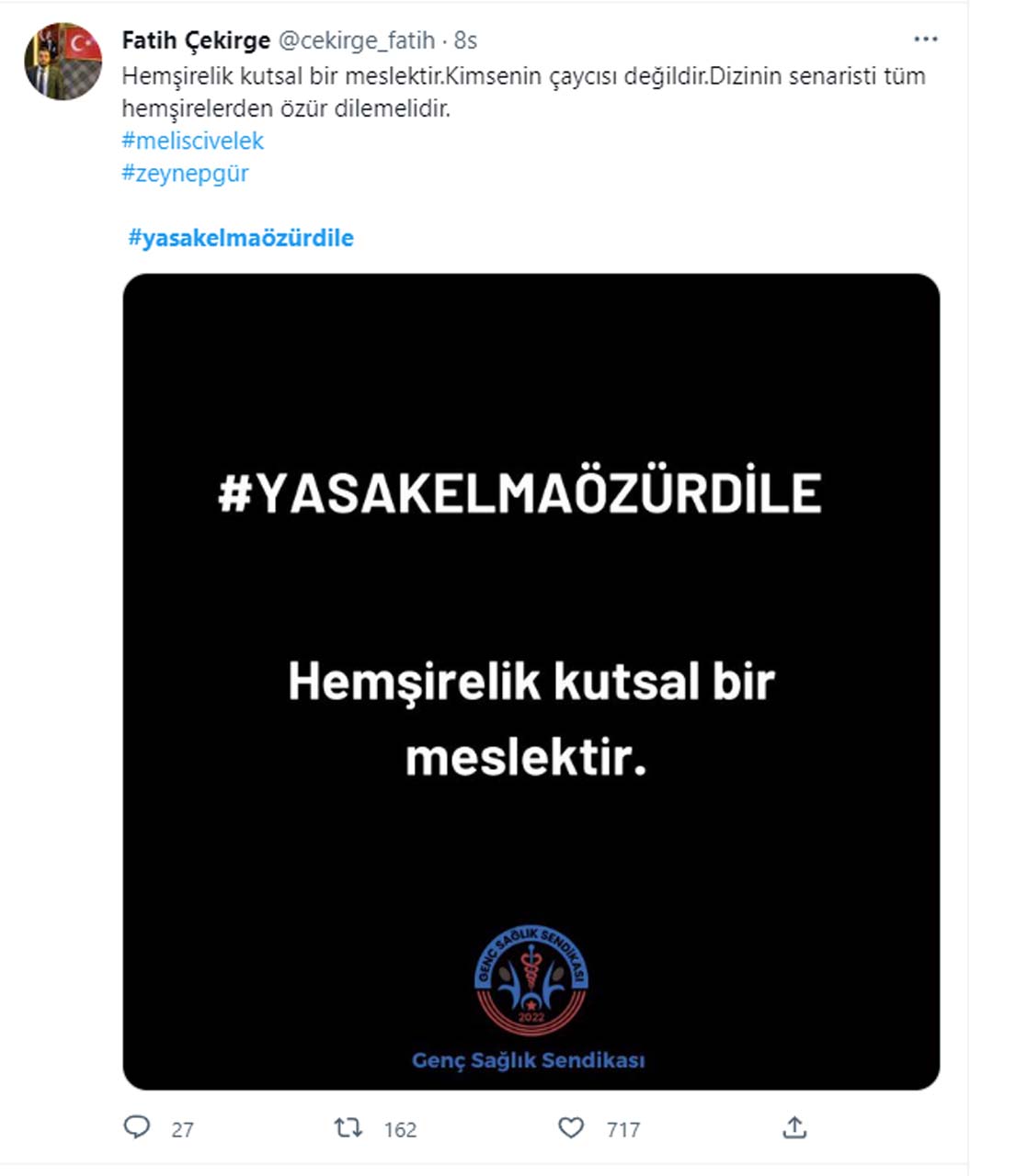Yasak Elma dizisindeki hemşire sahnesi tepki çekti! Sosyal medyadaki tepkiler çığ gibi büyüdü! 