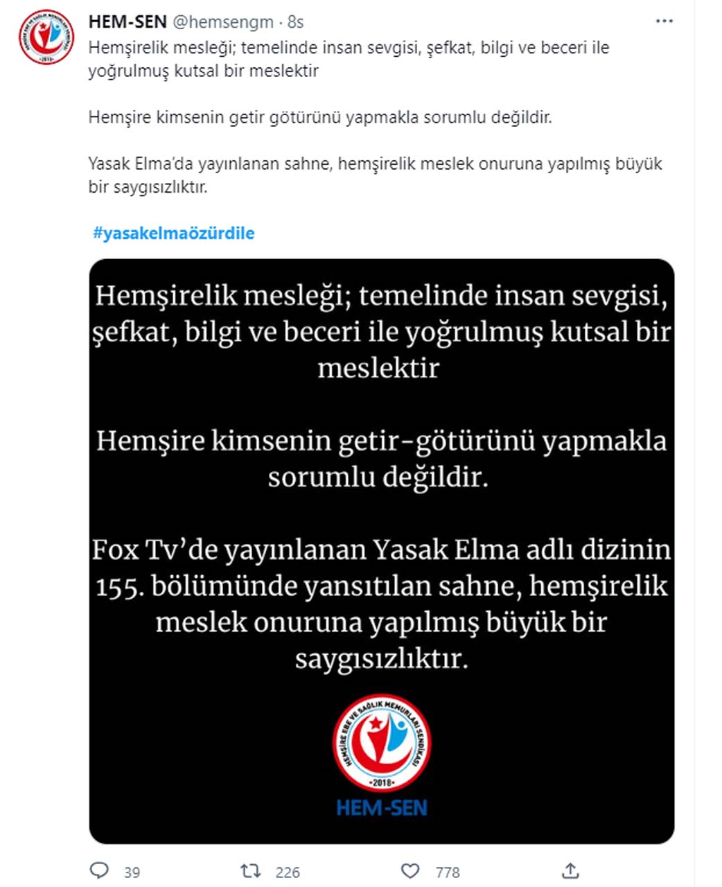 Yasak Elma dizisindeki hemşire sahnesi tepki çekti! Sosyal medyadaki tepkiler çığ gibi büyüdü! 