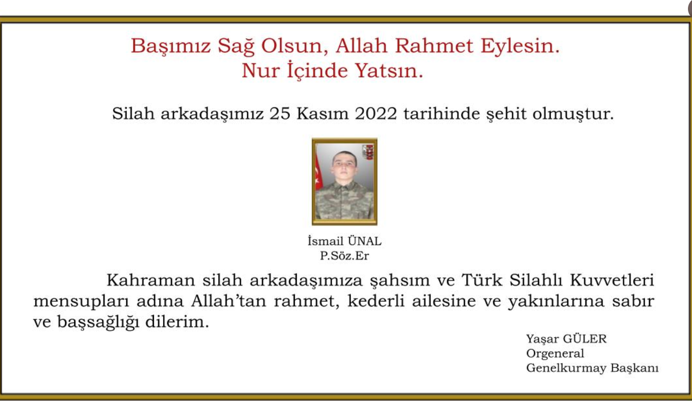 Şehit Piyade Sözleşmeli Er İsmail Ünal kimdir? Kaç yaşında, nereli? İsmail Ünal biyografisi