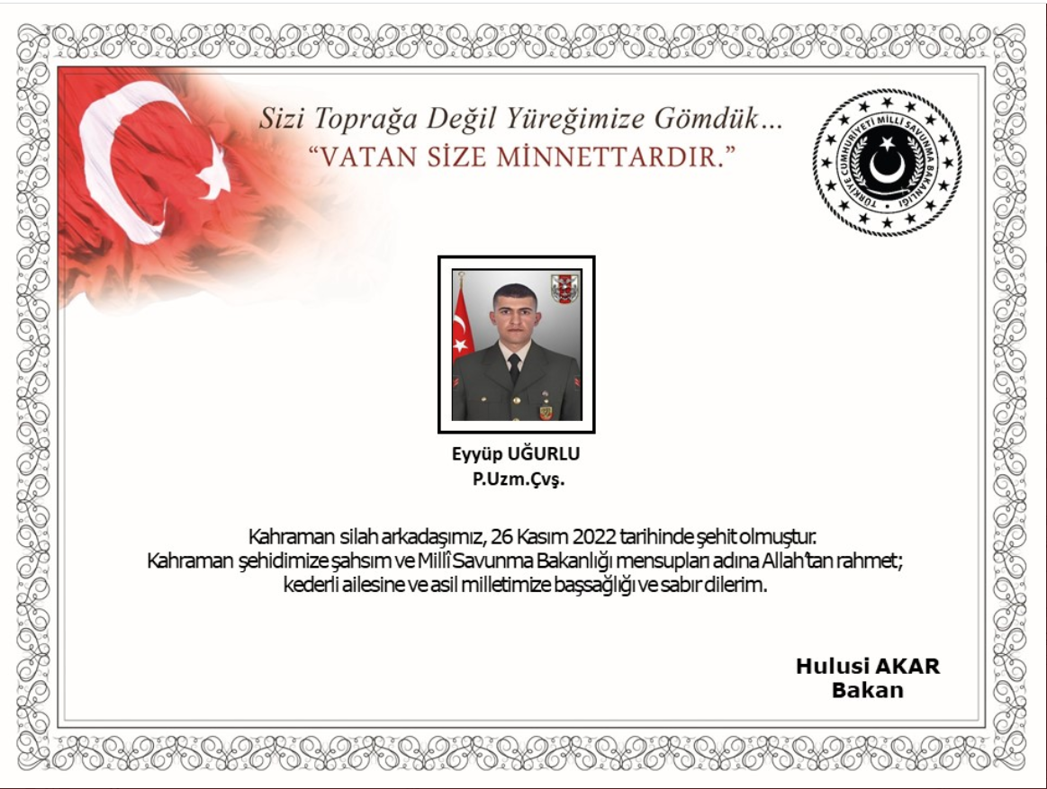 Milli Savunma Bakanlığı duyurdu: 4 askerimiz şehit oldu!