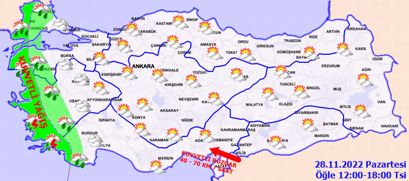 28 Kasım 2022 Pazartesi hava durumu: O illerde yaşayanlar dikkat, donacaksınız! Sıcaklıklar 10 derecenin altına düşüyor, ülke genelinde yağış bekleniyor!