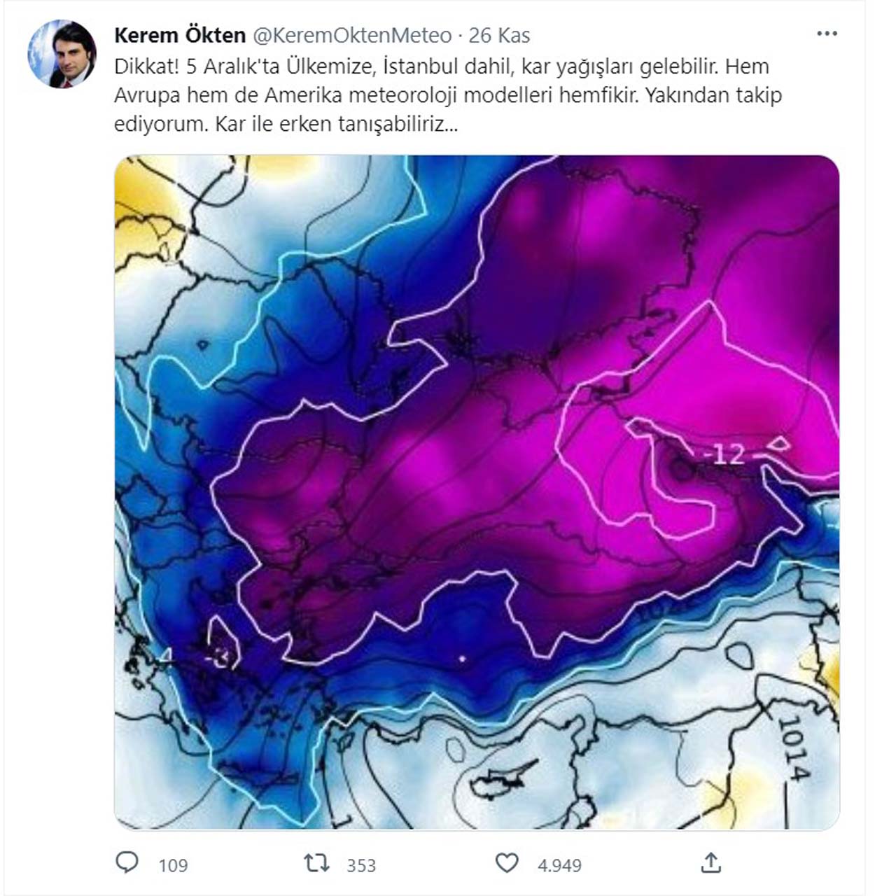 Kahin Kerem Ökten, müjdeyi verdi! Kar yağışının tarihini açıkladı: İstanbul'a normallerin üzerinde kar geliyor
