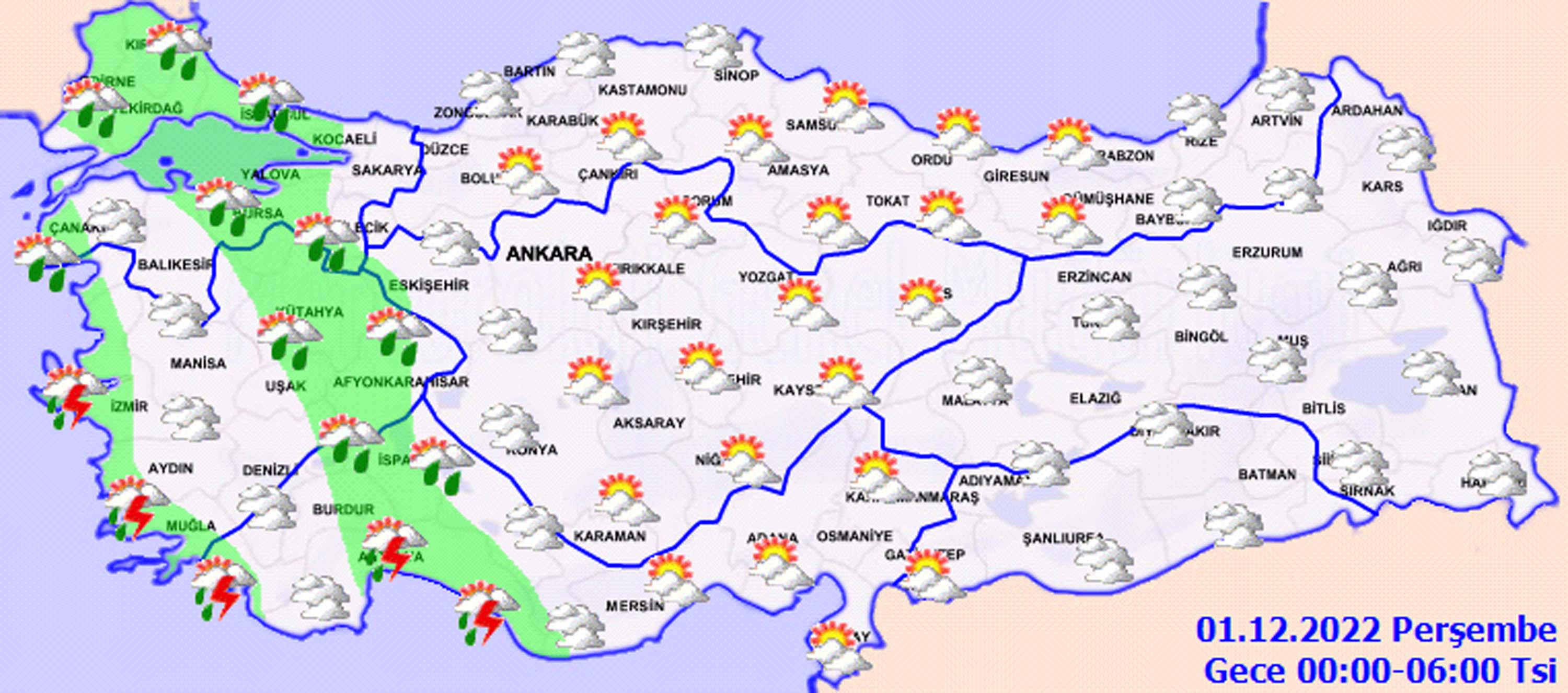 30 Kasım 2022 Çarşamba hava durumu: O bölgelerde sağanak yağış ve kar etkili olacak! İşte il il hava durumu...