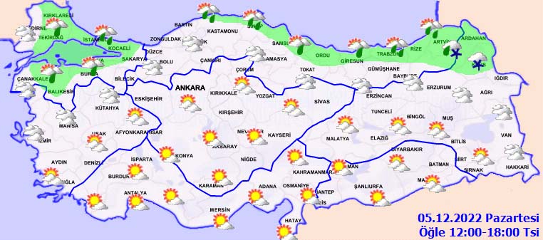 5 Aralık 2022 Pazartesi günlük hava durumu: Sağanak yağışlar o şehirlerimizi etkisi altına alacak!