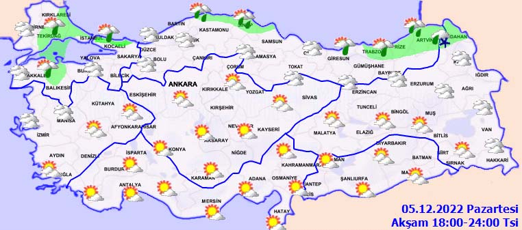 5 Aralık 2022 Pazartesi günlük hava durumu: Sağanak yağışlar o şehirlerimizi etkisi altına alacak!