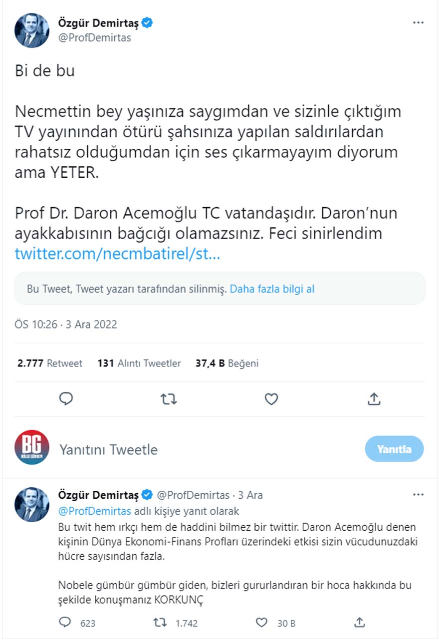Ahmet Hakan, Necmettin Batırel'i yerden yere vurdu: Ne kadar ayıp, ırkçı, ötekileştirici, çirkin.