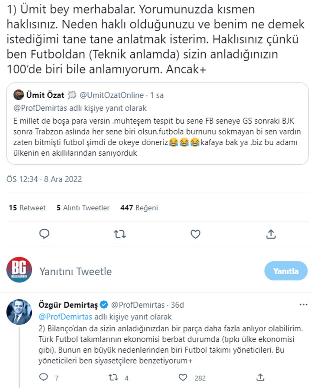 Özgür Demirtaş'ın futbol çıkışı Ümit Özat'ı kızdırdı: Futbola burnunu sokmayan bir sen vardın, şimdi okeye döneriz 