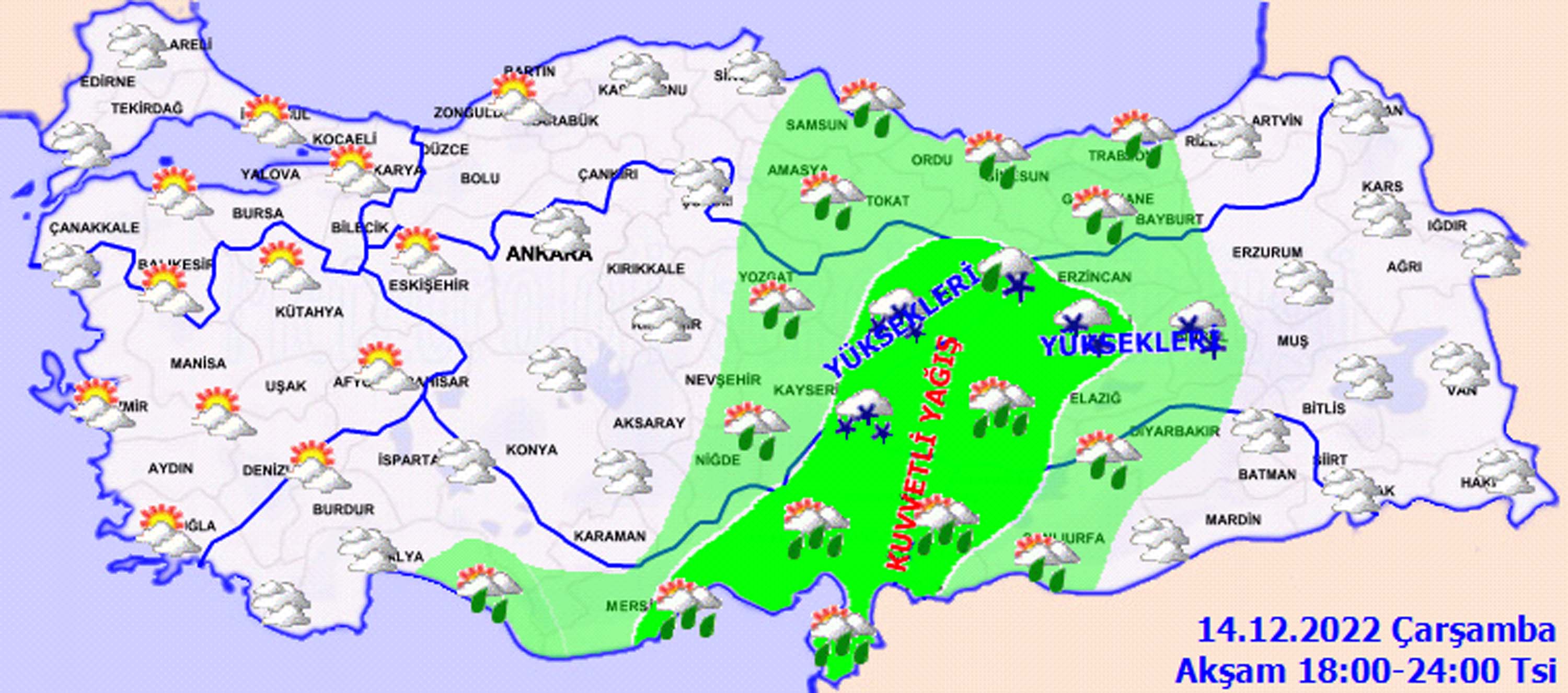 14 Aralık 2022 Çarşamba hava durumu: Sıcaklıklar düştü, kış hissedildi! MGM uyardı! O bölgelerde kar yağışı bekleniyor!