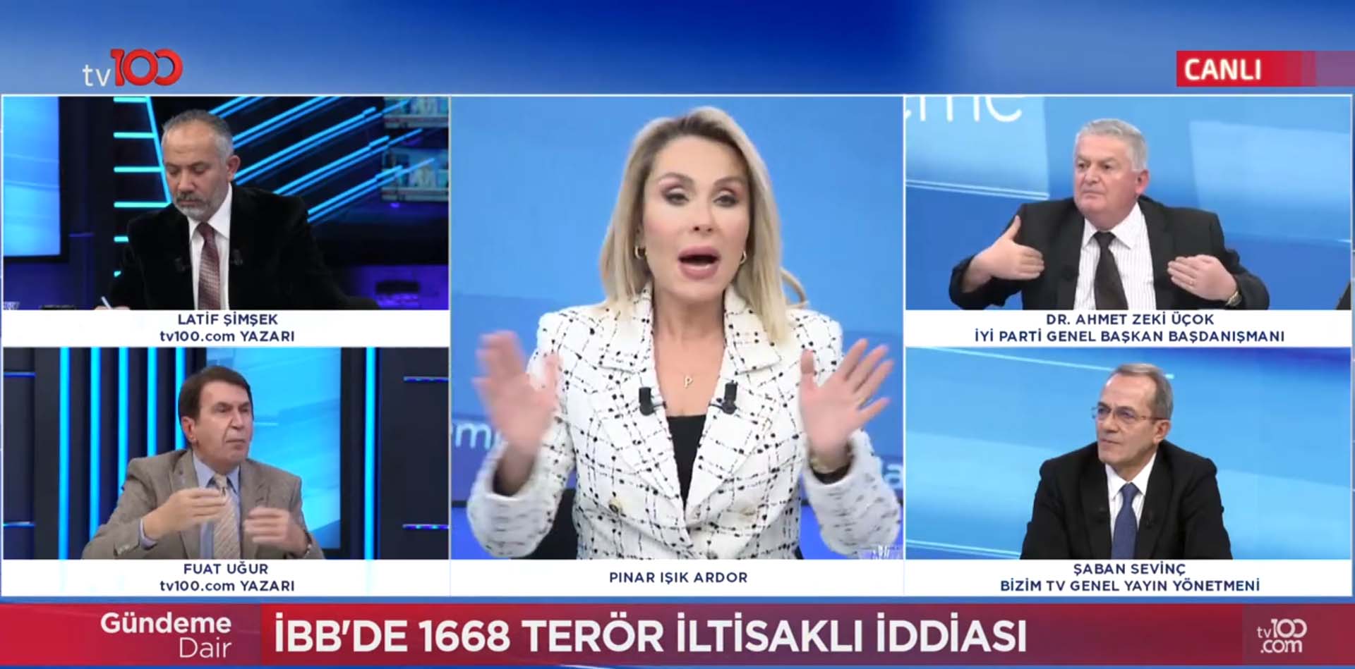 tv100 canlı yayınında ortalık karıştı! Ahmet Zeki Üçok ve Fuat Uğur birbirine girdi, moderatör ne yapacağını şaşırdı!