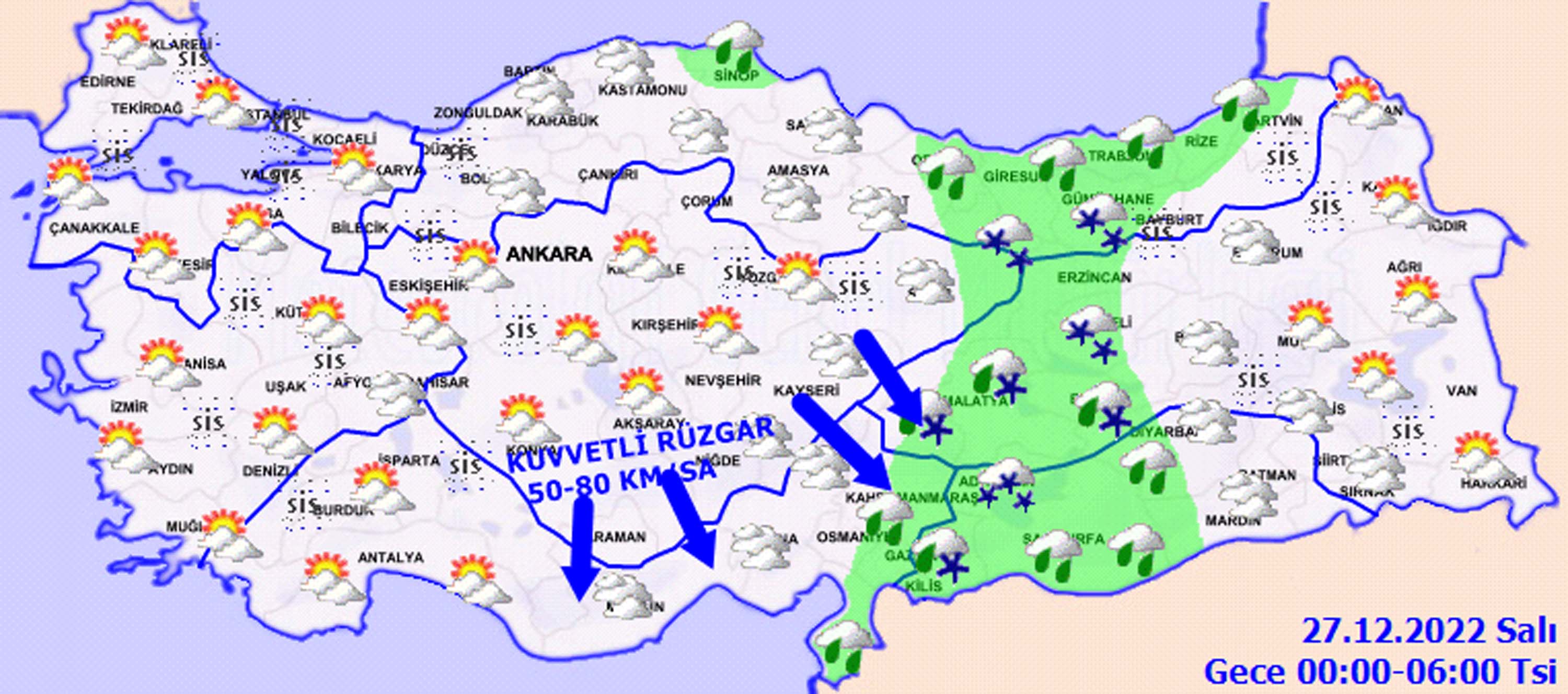 26 Aralık 2022 Pazartesi hava durumu: Dikkat, bugün planlar iptal olabilir! Sağanak, karla karışık yağmur ve kar yağışı bekleniyor!