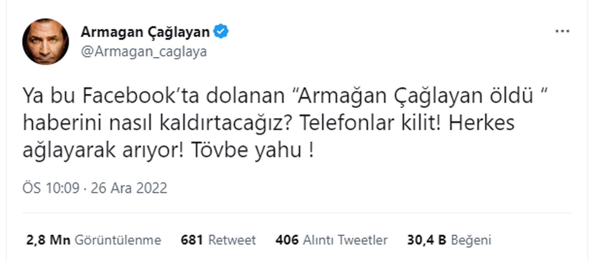 Armağan Çağlayan o habere isyan etti! Herkes öldüm zannediyor, telefonlar susmuyor! Ayıptır yahu!