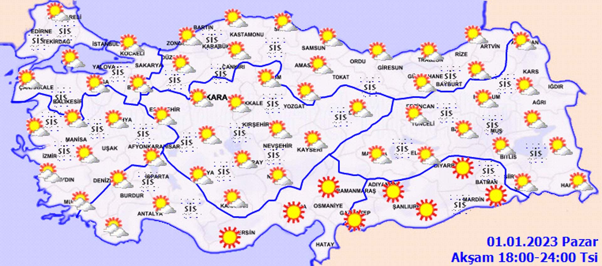 Meteoroloji Genel Müdürlüğü açıkladı! Yeni yılın ilk gününde hava nasıl olacak? İşte il il hava durumu...