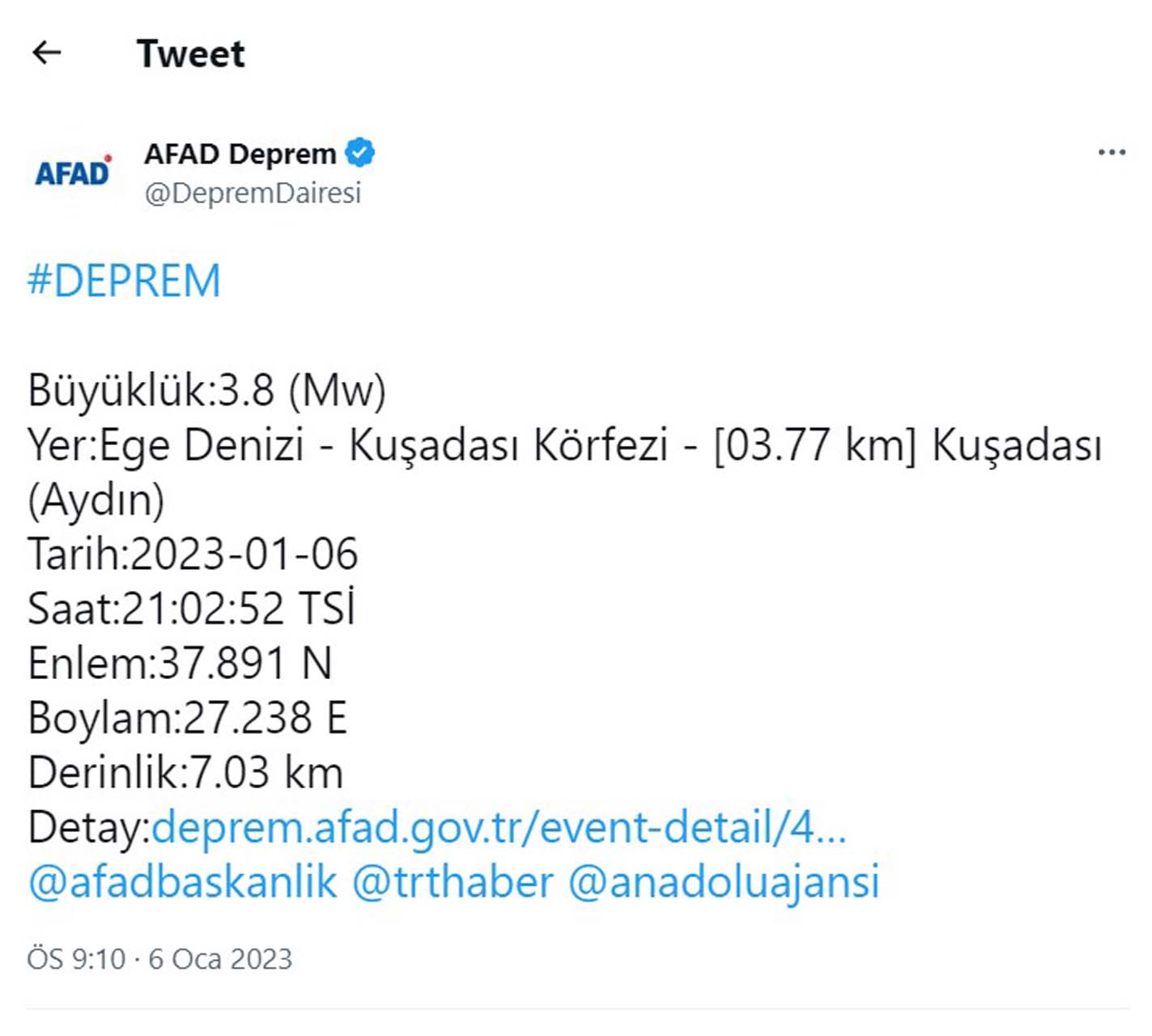 Aydın Kuşadası Körfezi beşik gibi sallanıyor! 15 dakika 3 şiddetli deprem!