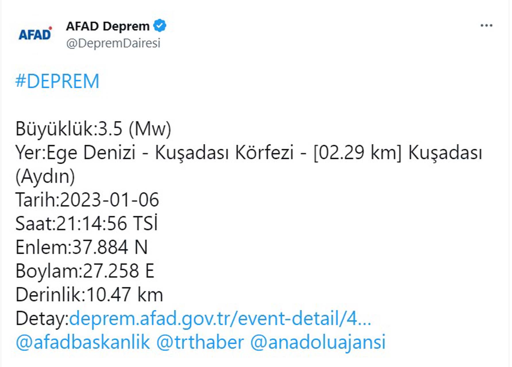 Aydın Kuşadası Körfezi beşik gibi sallanıyor! 15 dakika 3 şiddetli deprem!