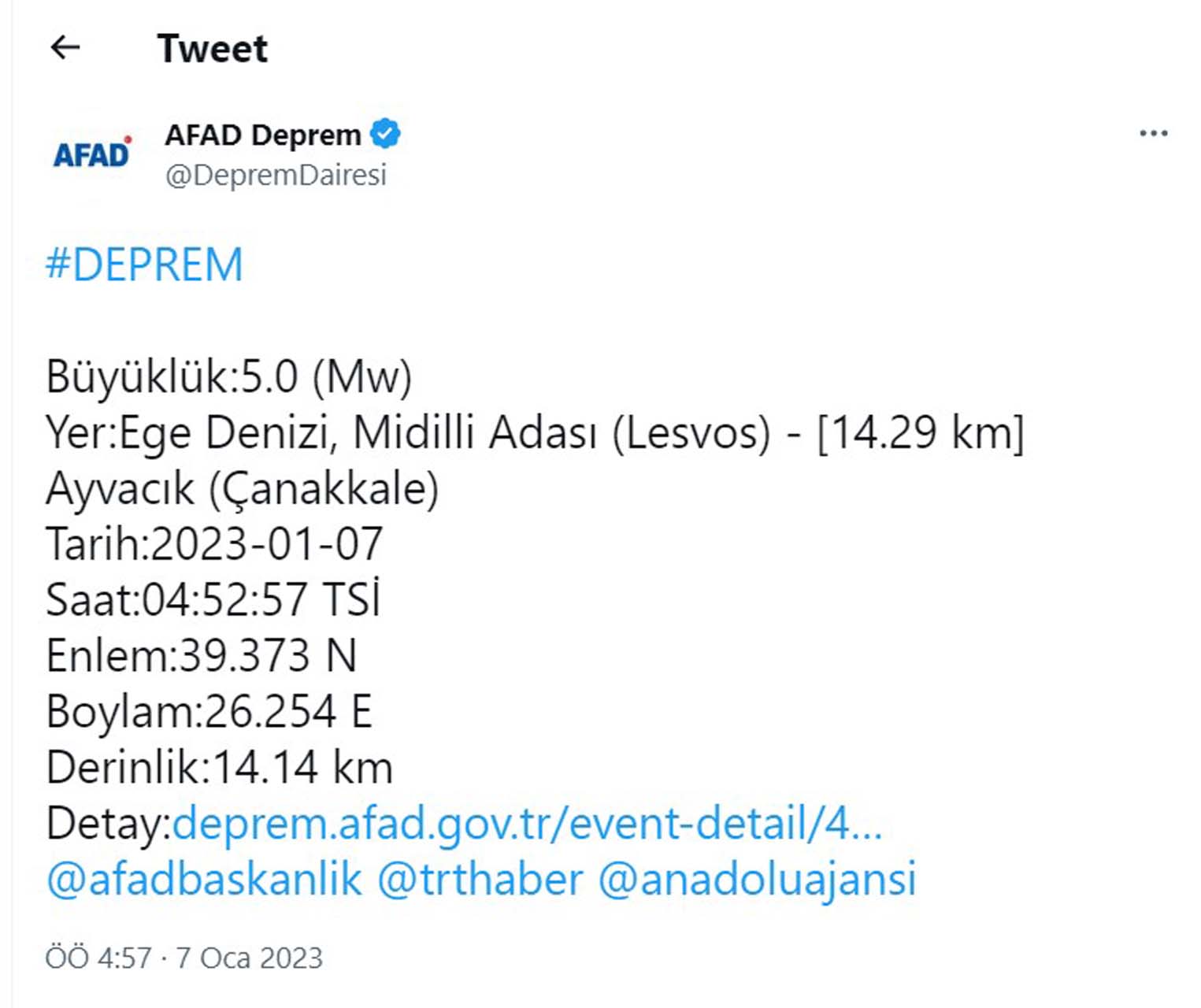 Az önce nerede deprem oldu son dakika? 7 Ocak 2022 Cumartesi Bursa, Balıkesir, Çanakkale deprem mi oldu?
