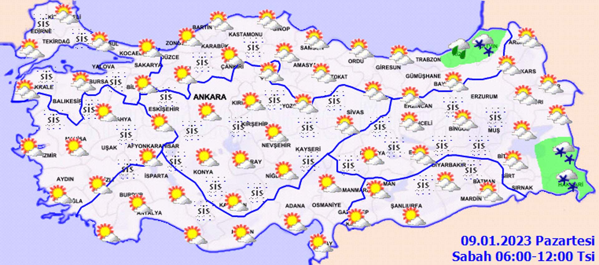 Meteoroloji o illerde yaşayanları saat vererek uyardı! Yağmur, karla karışık yağmur ve kar geliyor! İşte 9 Ocak 2023 Pazartesi il il hava durumu