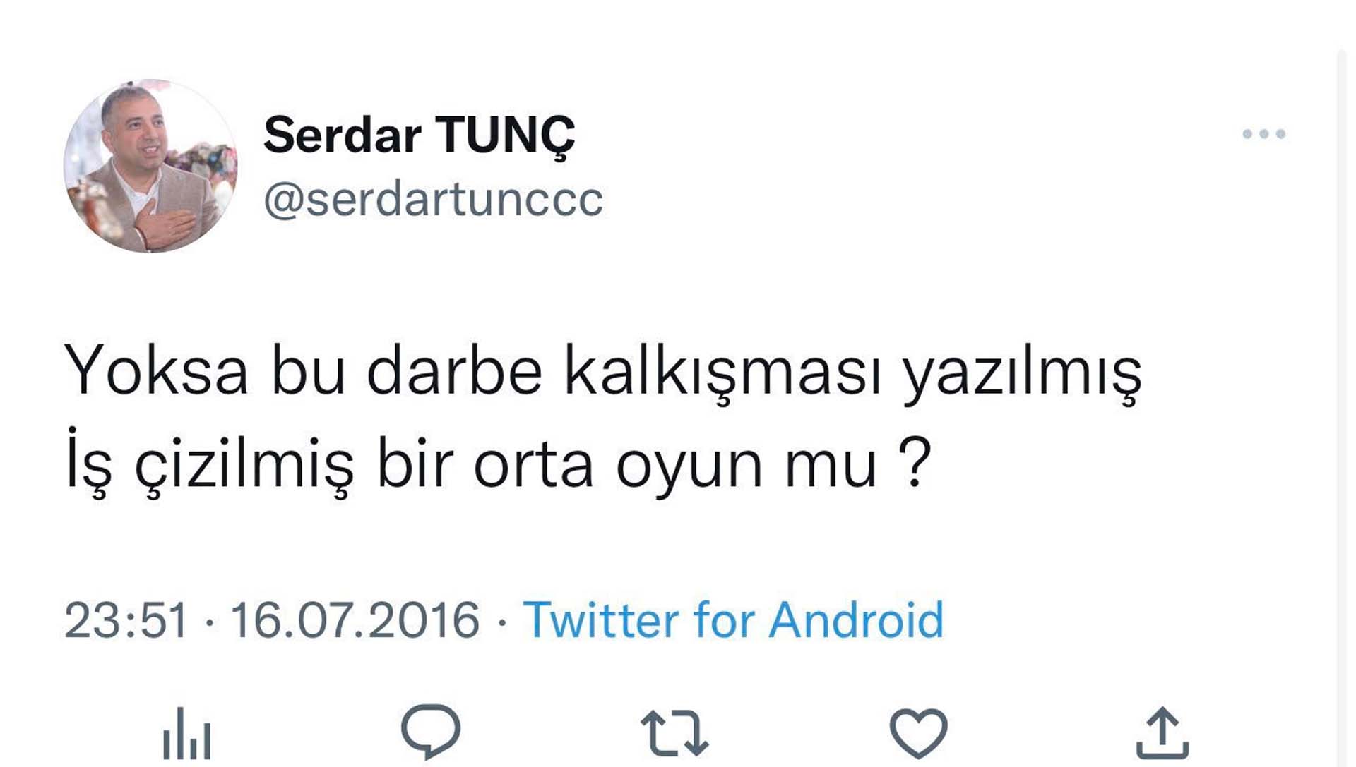 İYİ Parti Ankara il başkanı adayı Serdar Tunç'tan skandal paylaşımlar! Darbecileri şerefli asker gördü! 