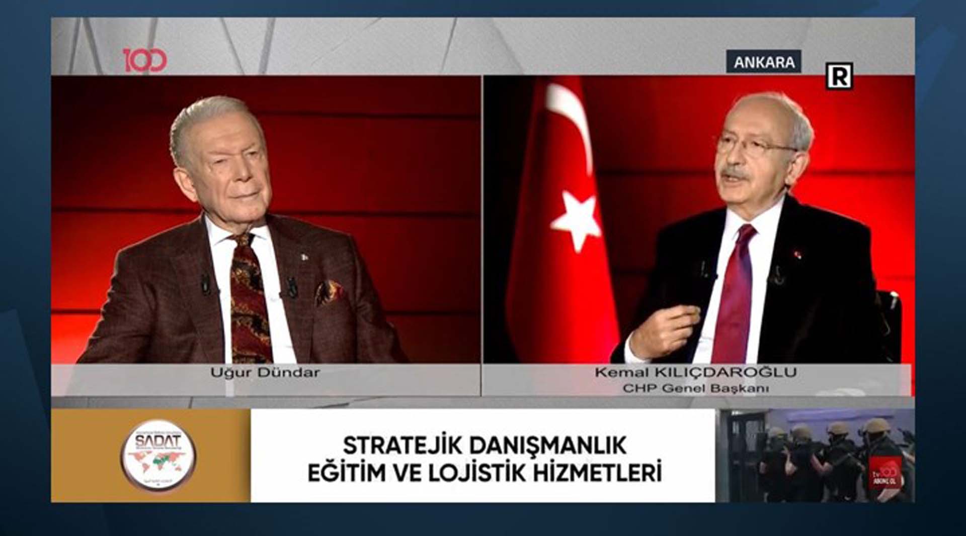 Kılıçdaroğlu röportajında SADAT reklamı verilmişti! tv100'den çarpıcı karar!