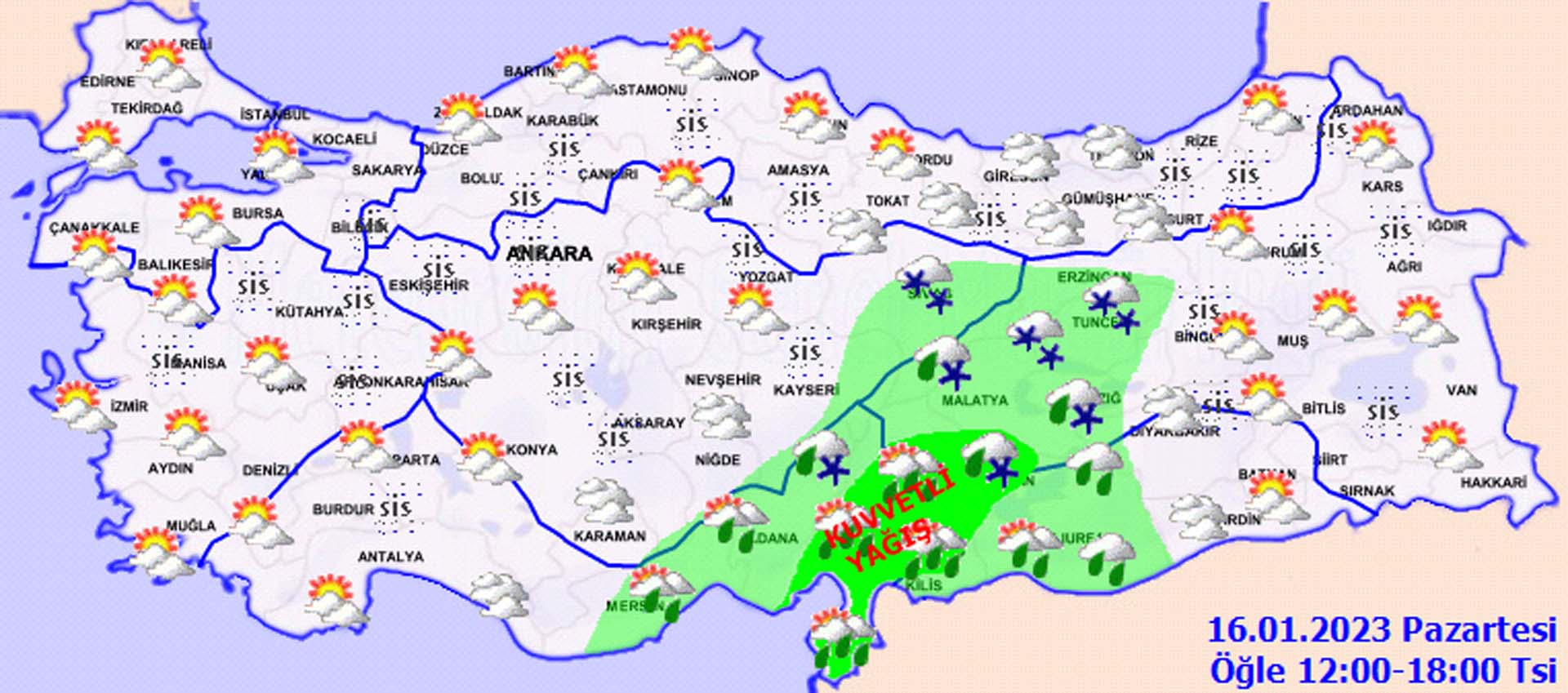 Hazırlıklı olun! Meteoroloji saat verdi: Yağmur, sağanak ve kar yağışı geliyor! İşte 16 Ocak 2023 Pazartesi hava durumu