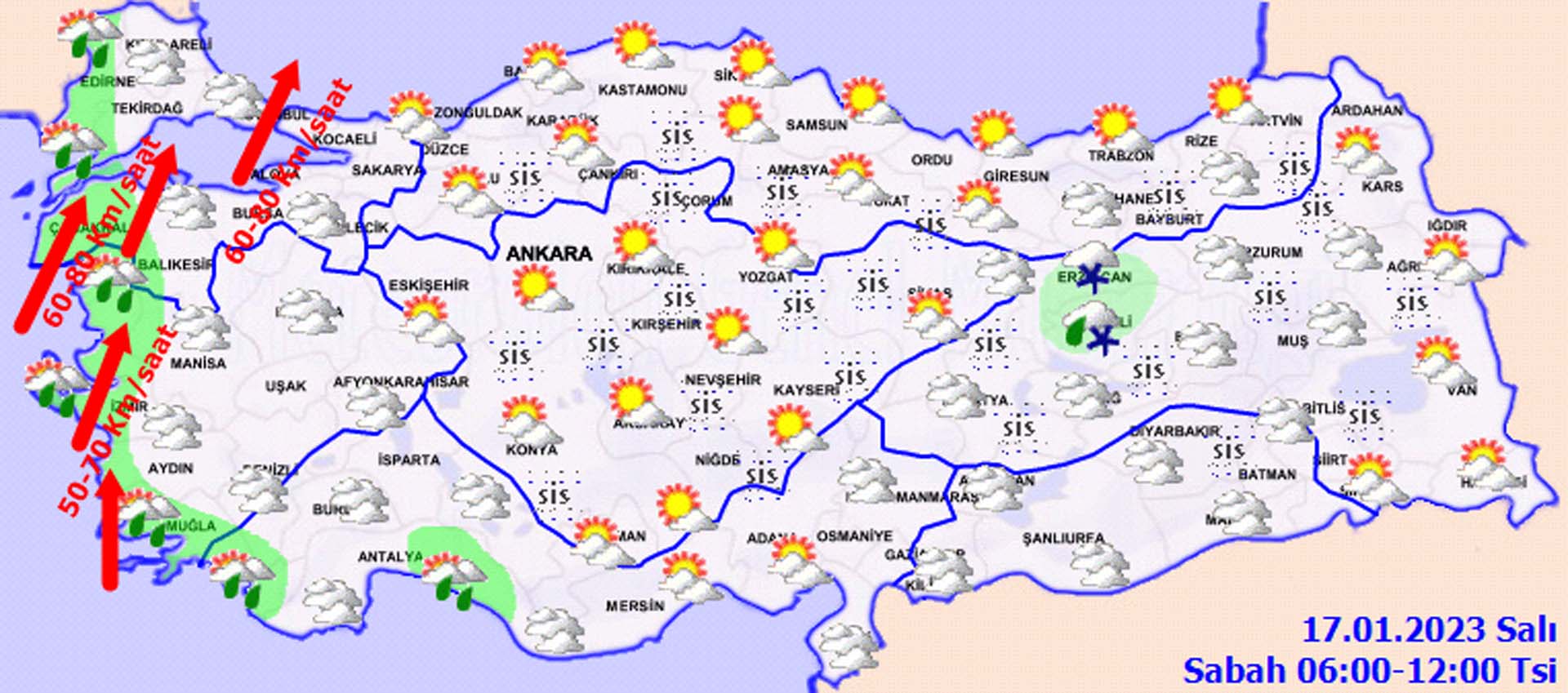 Meteoroloji'den uyarı üzerine uyarı! O illeri sağanak, kar yağışı ve kuvvetli rüzgar vuracak! İşte 17 Ocak 2023 Salı il il hava durumu 