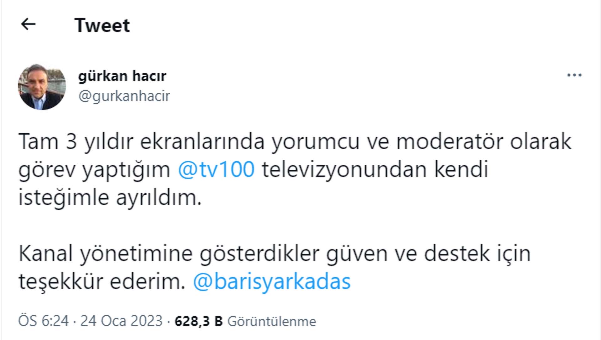 tv100'de çifte şok: Barış Yarkadaş ve Gürkan Hacır kanaldan ayrıldı 