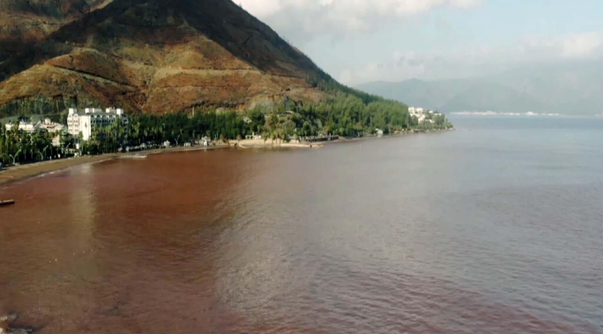 Muğla'da sağanak yağış ve fırtına hayatı felç etti! Yağmur suları denizin rengini değiştirdi